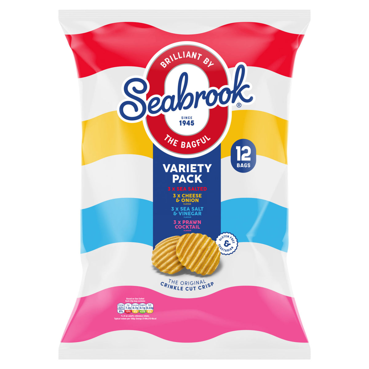 Seabrook crisps variety pack 12x25g - British product