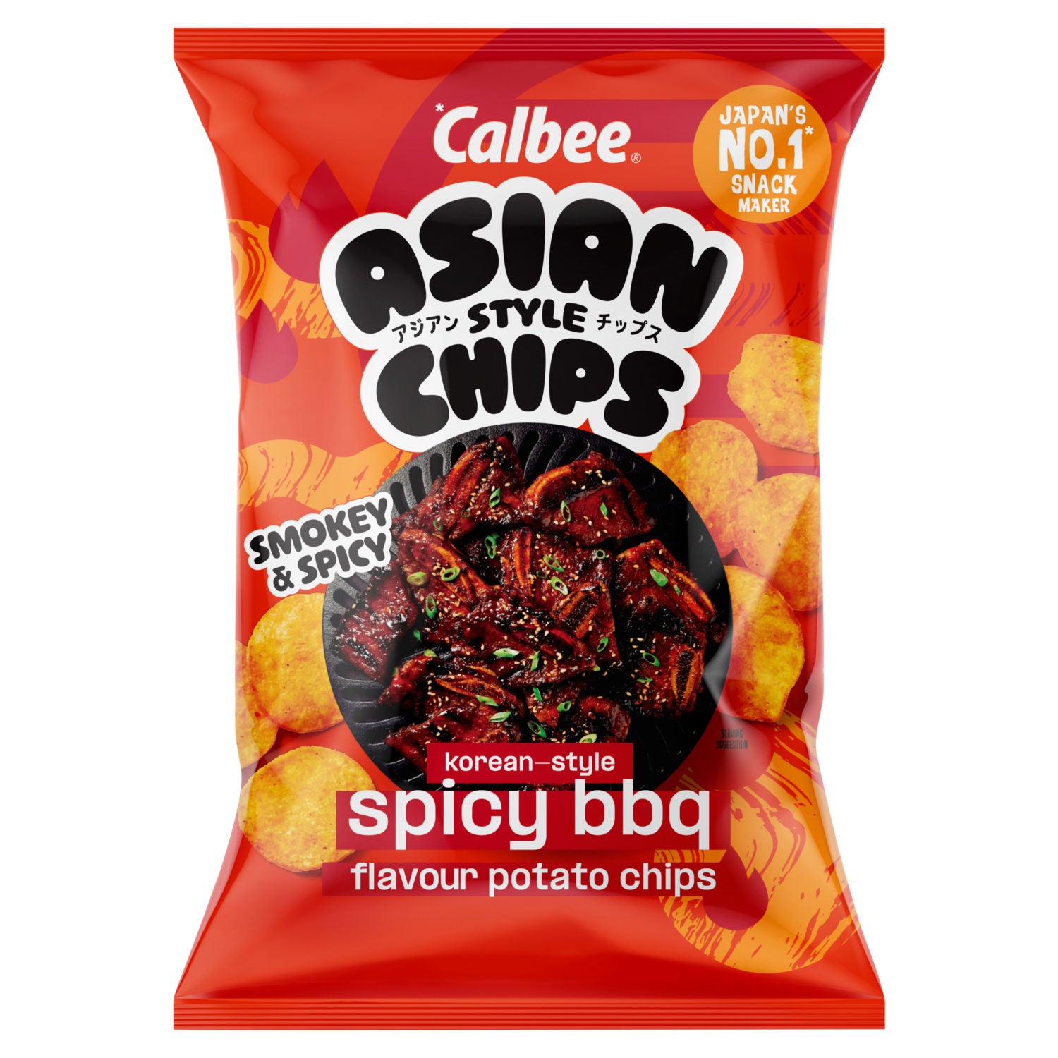 Calbee Korean-Style Spicy BBQ potato chips 130g - British product