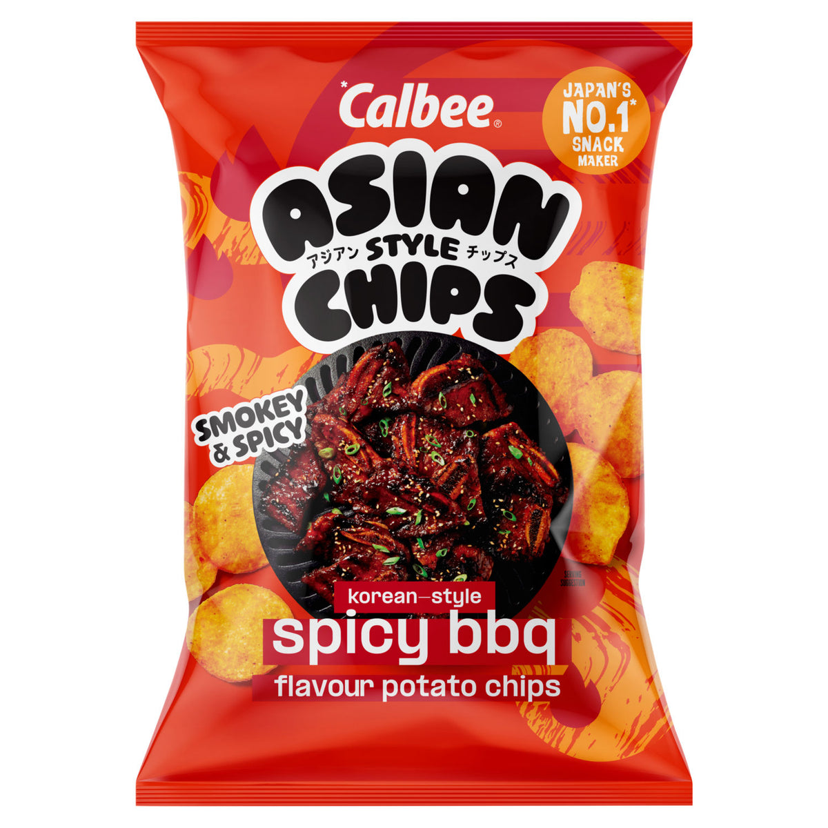 Calbee Korean-Style Spicy BBQ potato chips 130g - British product