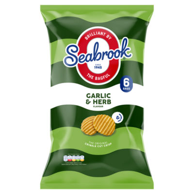 Seabrook garlic and herb crinkle cut crisps multipack (British brand)