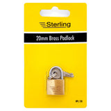 Sterling brass padlock 20mm with keys - British product