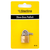 Sterling brass padlock 20mm with keys - British product
