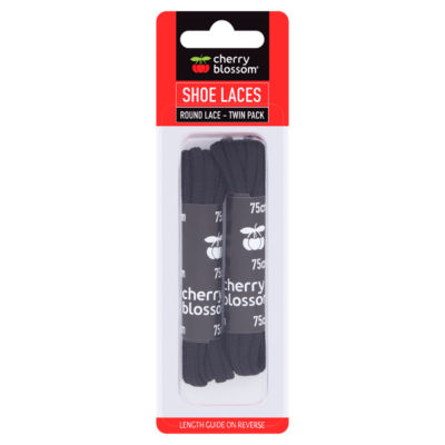 Cherry Blossom round shoe laces 75cm twin pack - British product
