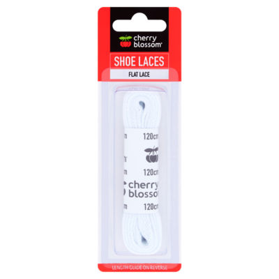 Cherry Blossom Flat Lace Hvite Skosnøre 120cm