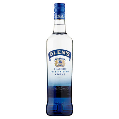 Glens Platinum Premium Grain Vodka 70cl, imported from the UK