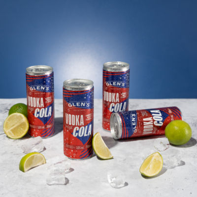Glens vodka with cola ready-to-drink 250ml, UK version