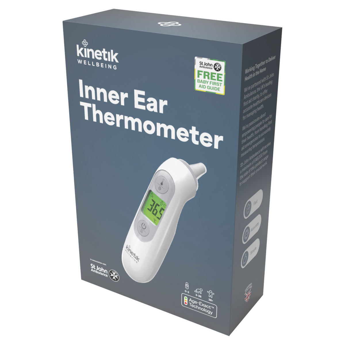 Kinetik Wellbeing inner ear thermometer - British product