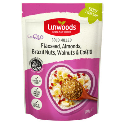ASDA Linwoods Cold Milled Flaxseed, Almonds, Brazil Nuts, Walnuts & CoQ10 Seed and Nut Mix 200g- Buy online at McGrocer