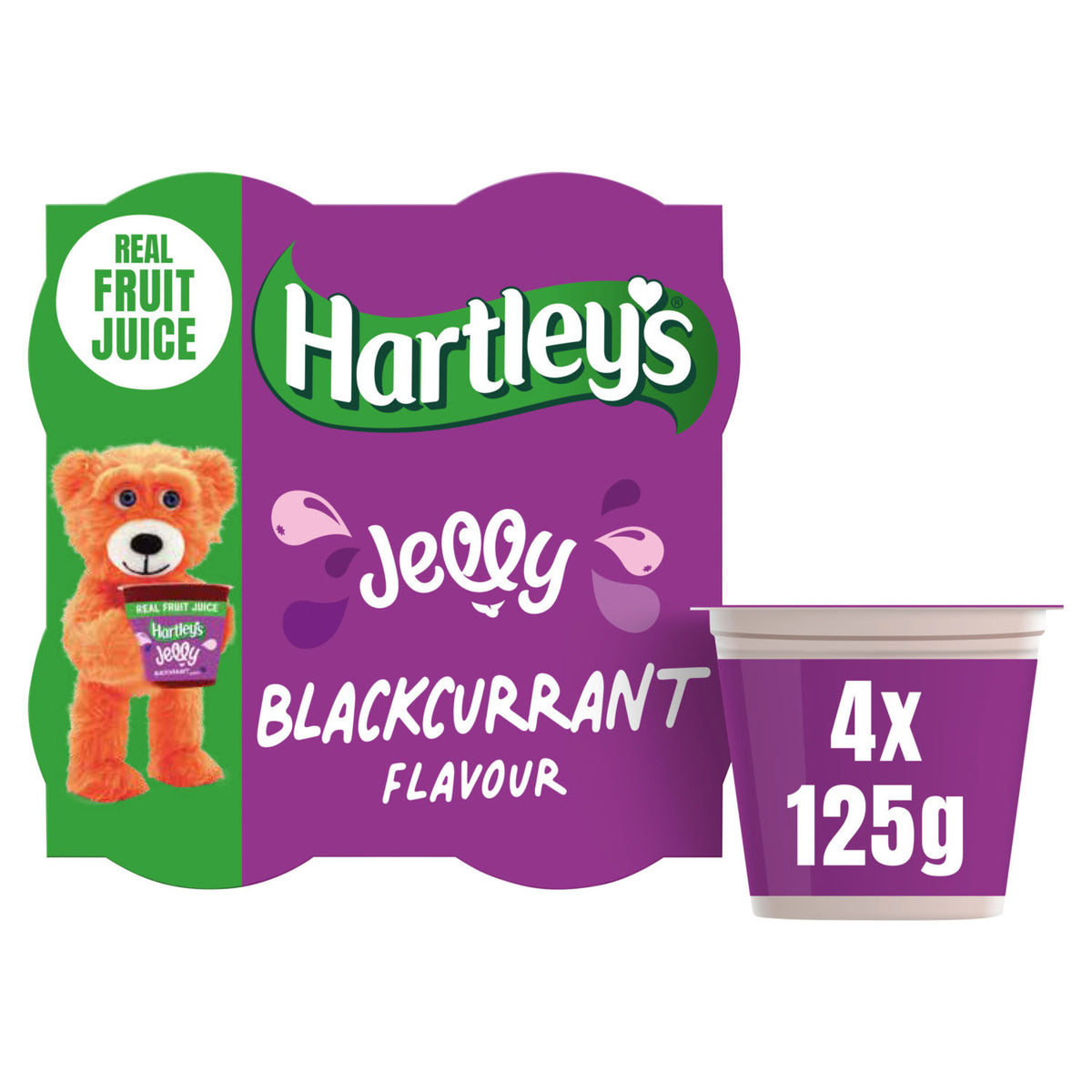 Hartley's blackcurrant flavour jelly 4x125g - British product