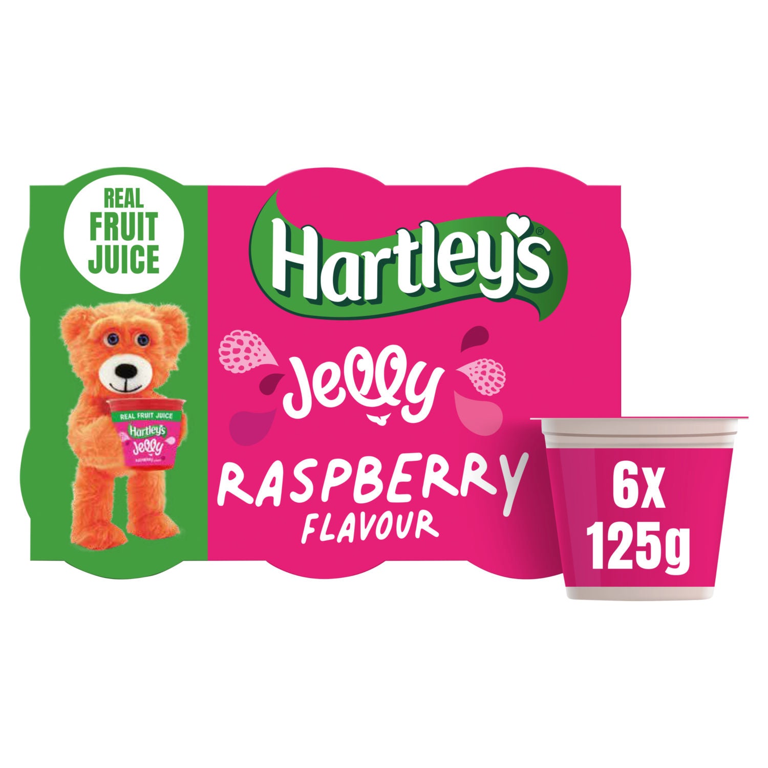 Hartley's raspberry flavour jelly pots 750g (British brand)