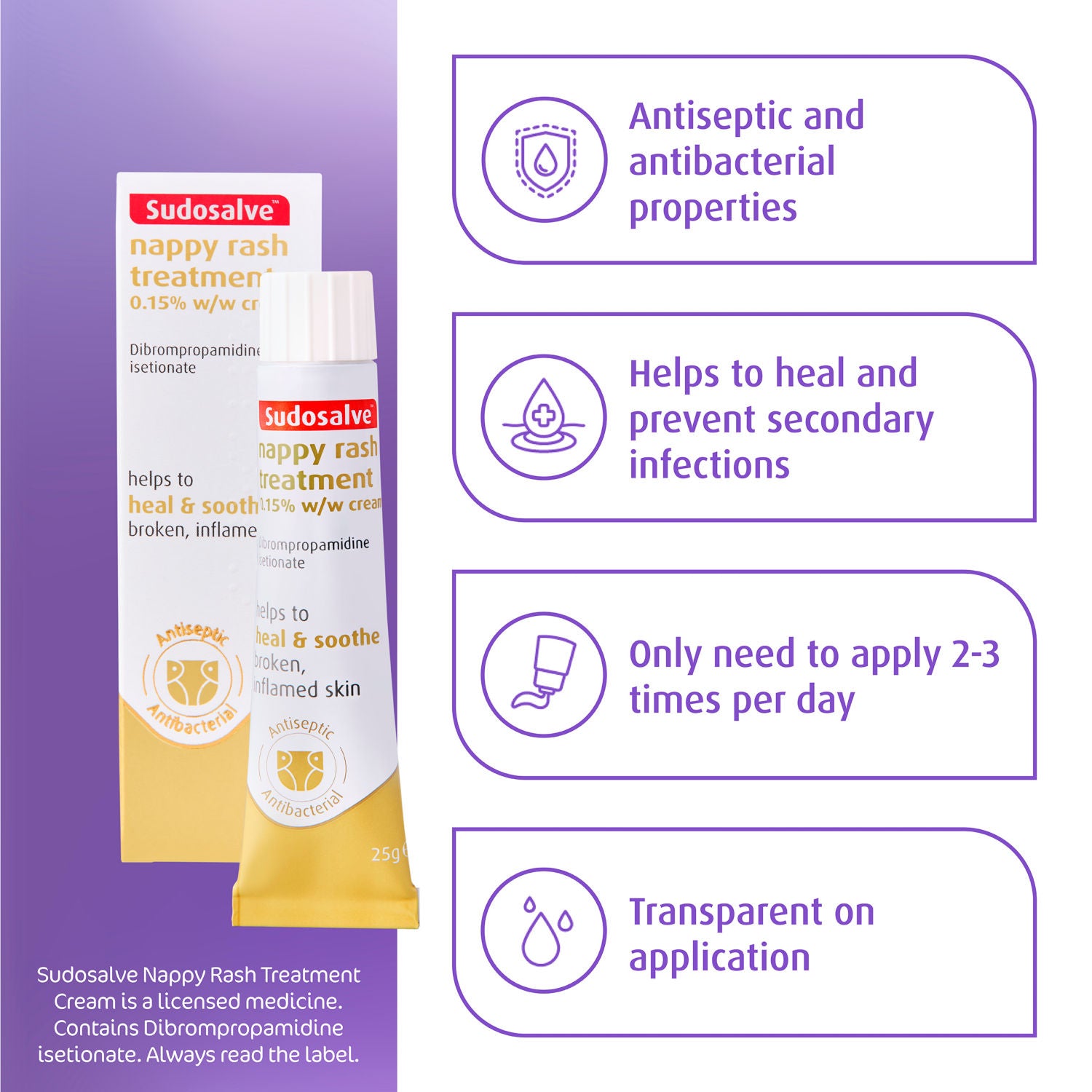 Sudocrem nappy rash treatment cream 25g (British brand)