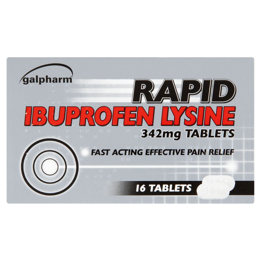 Galpharm Rapid Ibuprofen Lysine 342mg Tablets 16 Tablets