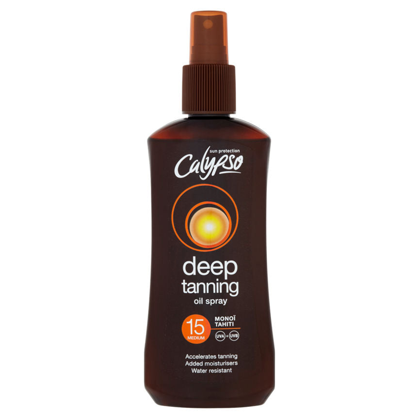 Calypso Sun Protection Deep Tanning Oil Spray 15 Medium GOODS ASDA   