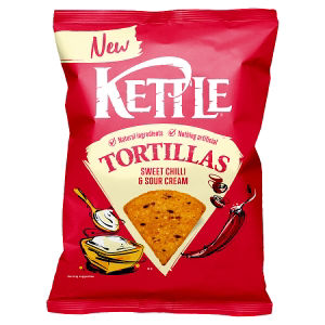 Kettle tortilla chips Sweet Chilli & Sour Cream 140g (British brand)