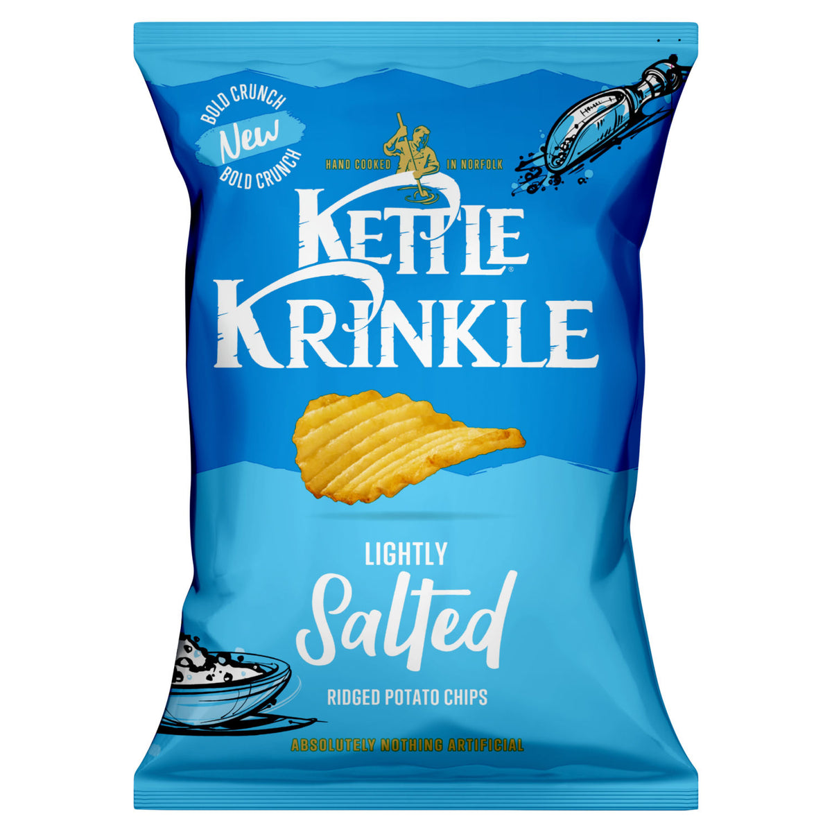 Kettle Krinkle lightly salted crisps 130g, UK version