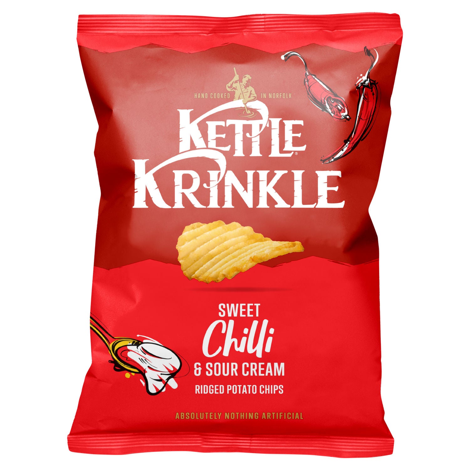 Kettle Krinkle Sweet Chilli & Sour Cream chips 130g, UK version