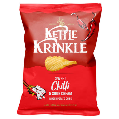 ASDA Kettle Krinkle Sweet Chilli & Sour Cream Ridged Potato Chips 130g- Buy online at McGrocer