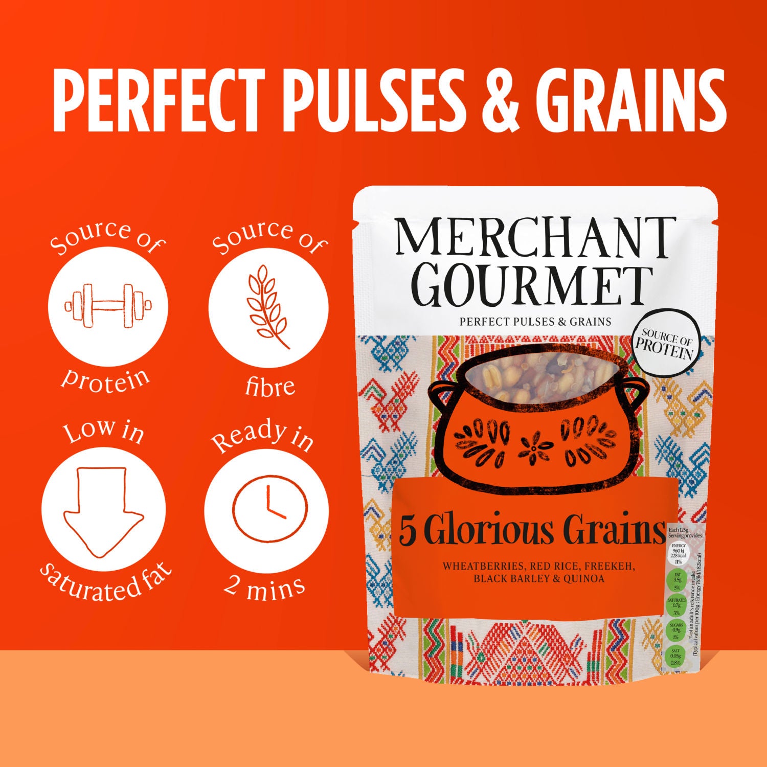 Merchant Gourmet multi-grain mix 250g, imported from the UK