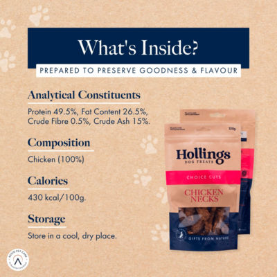 Hollings chicken necks dog treats 120g (British brand)