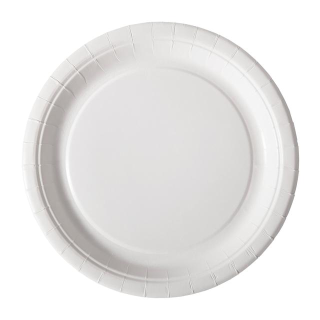 White 22cm Recyclable Paper Plates   50 per pack