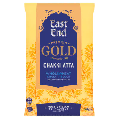 East End Premium Gold Steinmalt Fullkorn Chakki Atta Melpose 5 kg