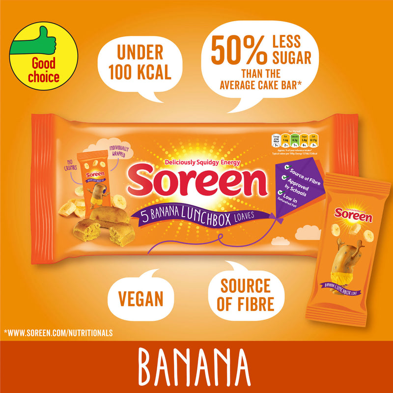 Soreen banana lunchbox loaves 5 x 30g (British brand)
