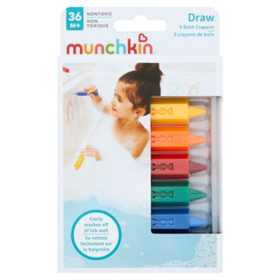 Munchkin 5 draw bath crayons, imported from the UK