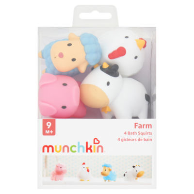 ASDA Munchkin Farm 4 Bath Squirts 9m+ Bath Toy Set- Buy online at McGrocer