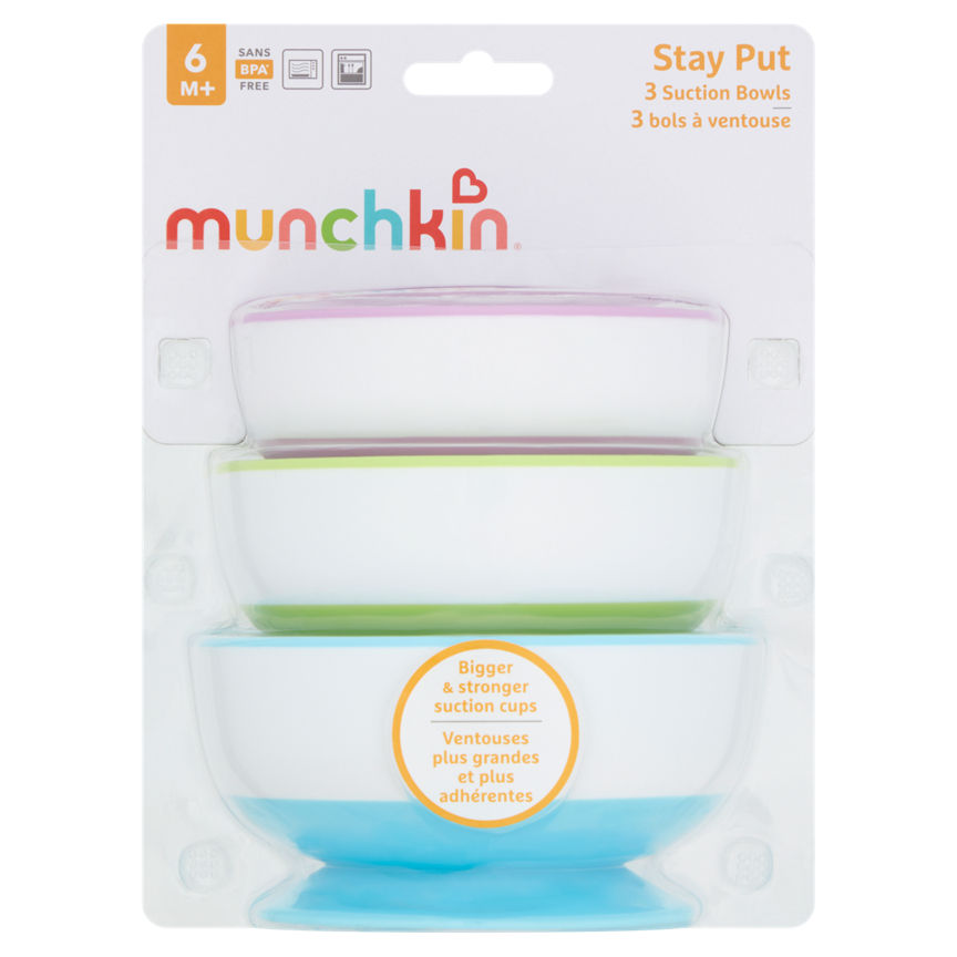 Munchkin 3 Stay Put Suction Bowls