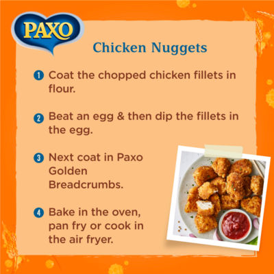 Paxo Golden Breadcrumbs 227g, imported from the UK