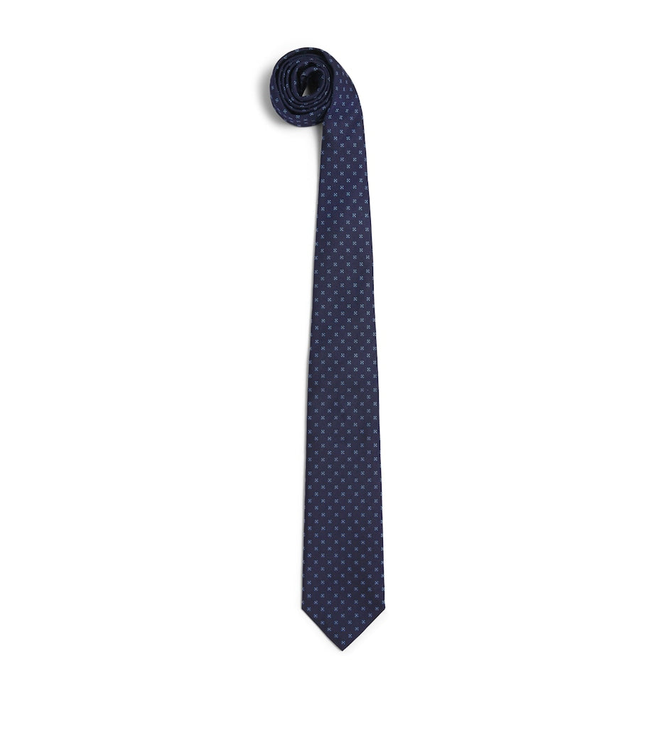 Isaia silk floral tie 6cm, imported from the UK