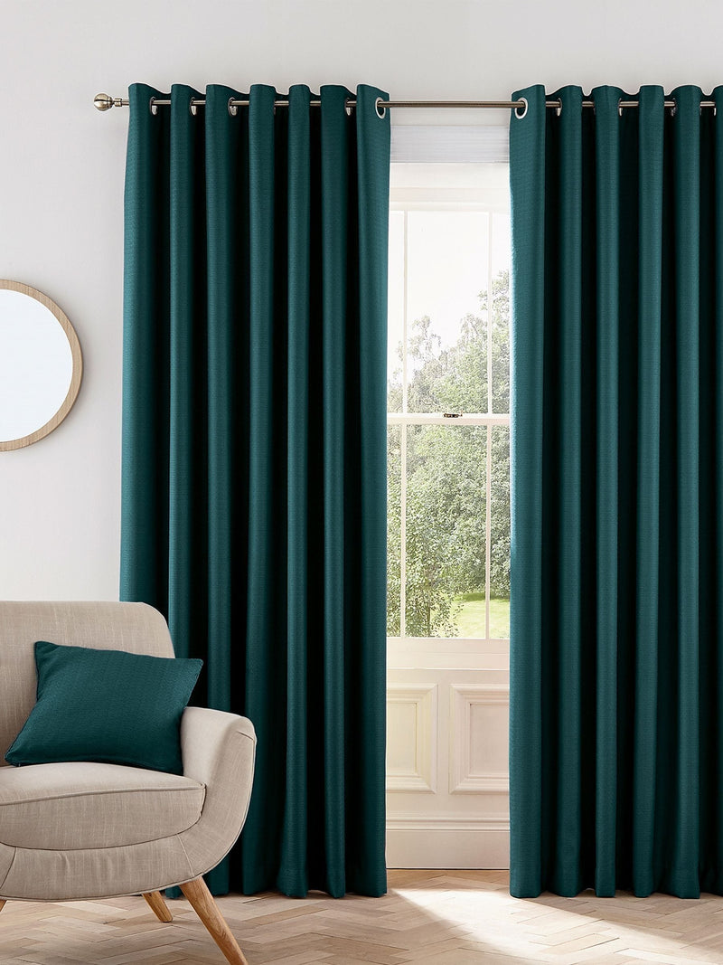 Helena Springfield teal green Eden lined eyelet curtains 229x183cm - British product