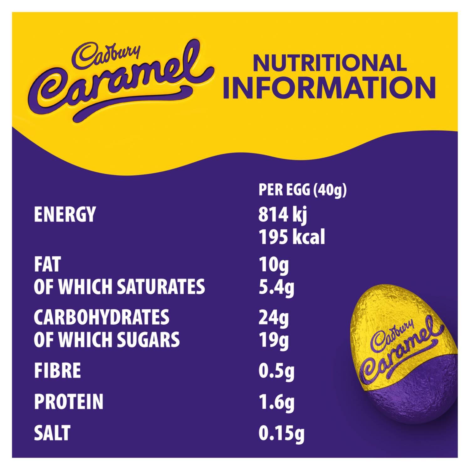 Cadbury caramel chocolate egg 40g - British product