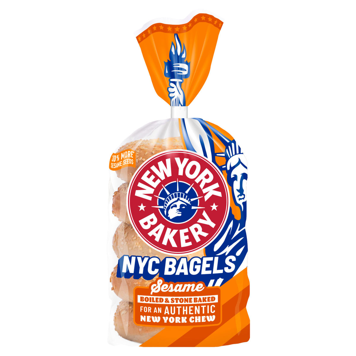 New York Bakery Co sesame bagels 5 pack - British product