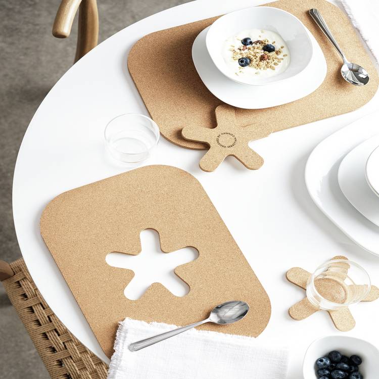 Sebastian Conran 2-piece cork placemat and coaster set - British product