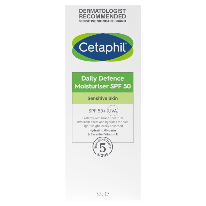 Cetaphil Daily Defence Moisturiser SPF 50+ UVA 50g GOODS ASDA   