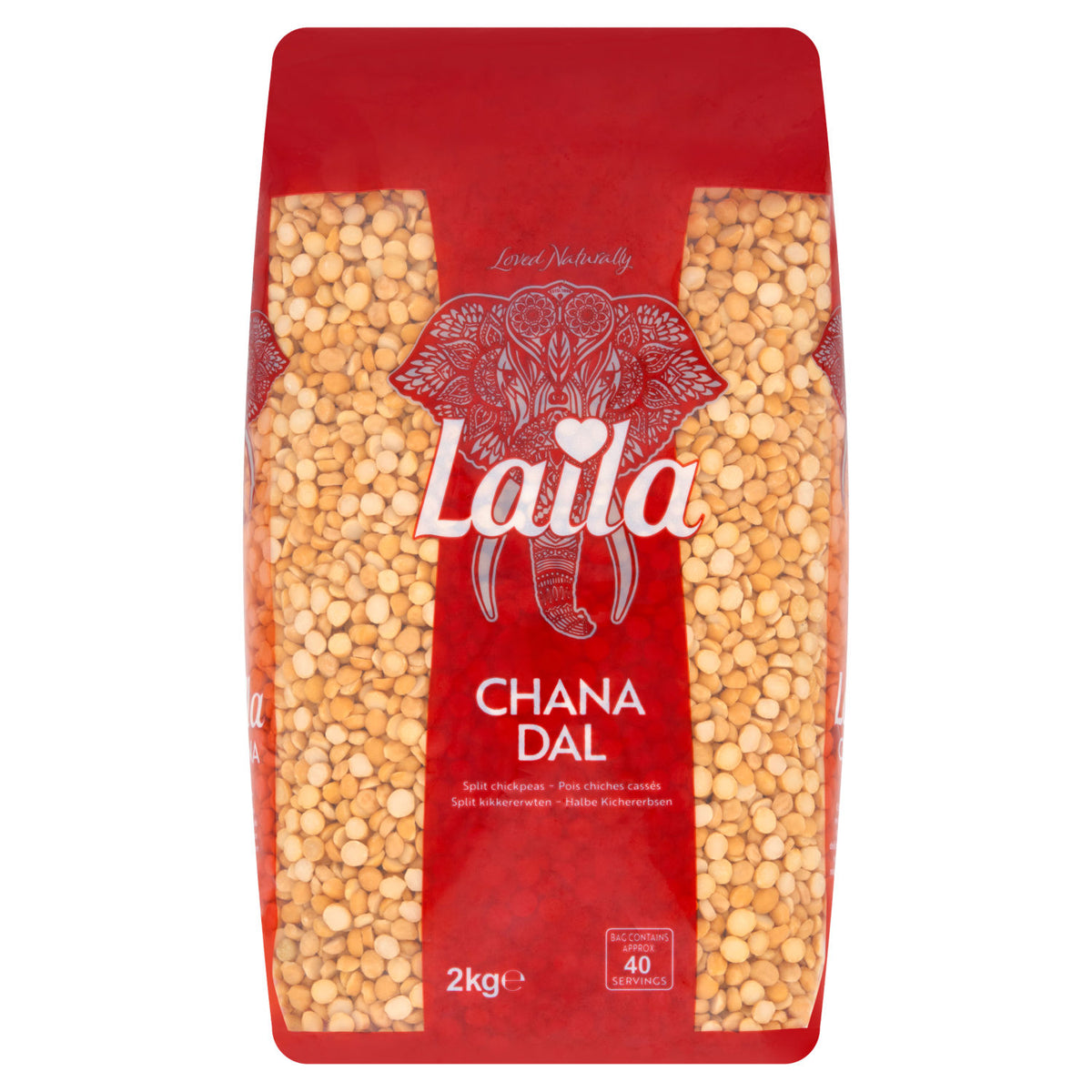 Laila split chickpeas 2kg, UK version