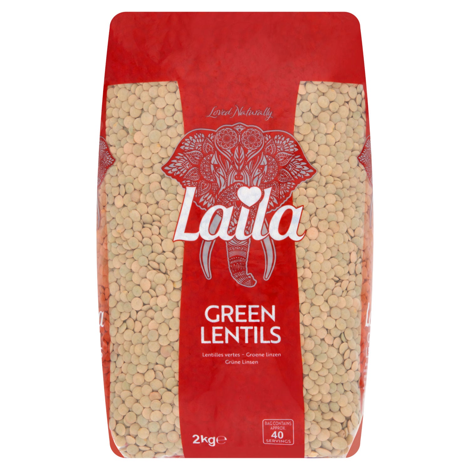 Laila green lentils 2kg (British brand)