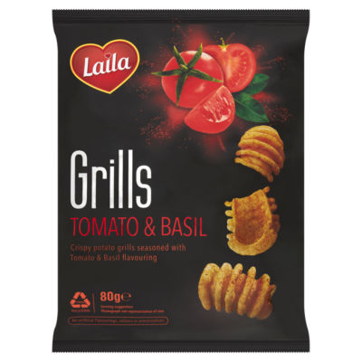 ASDA Laila Grills Tomato & Basil Fried Potato Snacks 80g- Buy online at McGrocer
