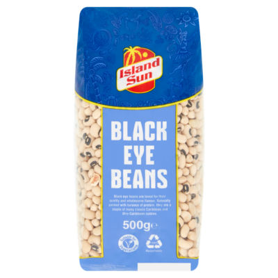 Island Sun Black Eye Beans 500g, imported from the UK