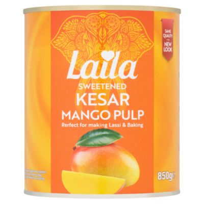 Laila sweetened Kesar mango pulp 850g (British brand)