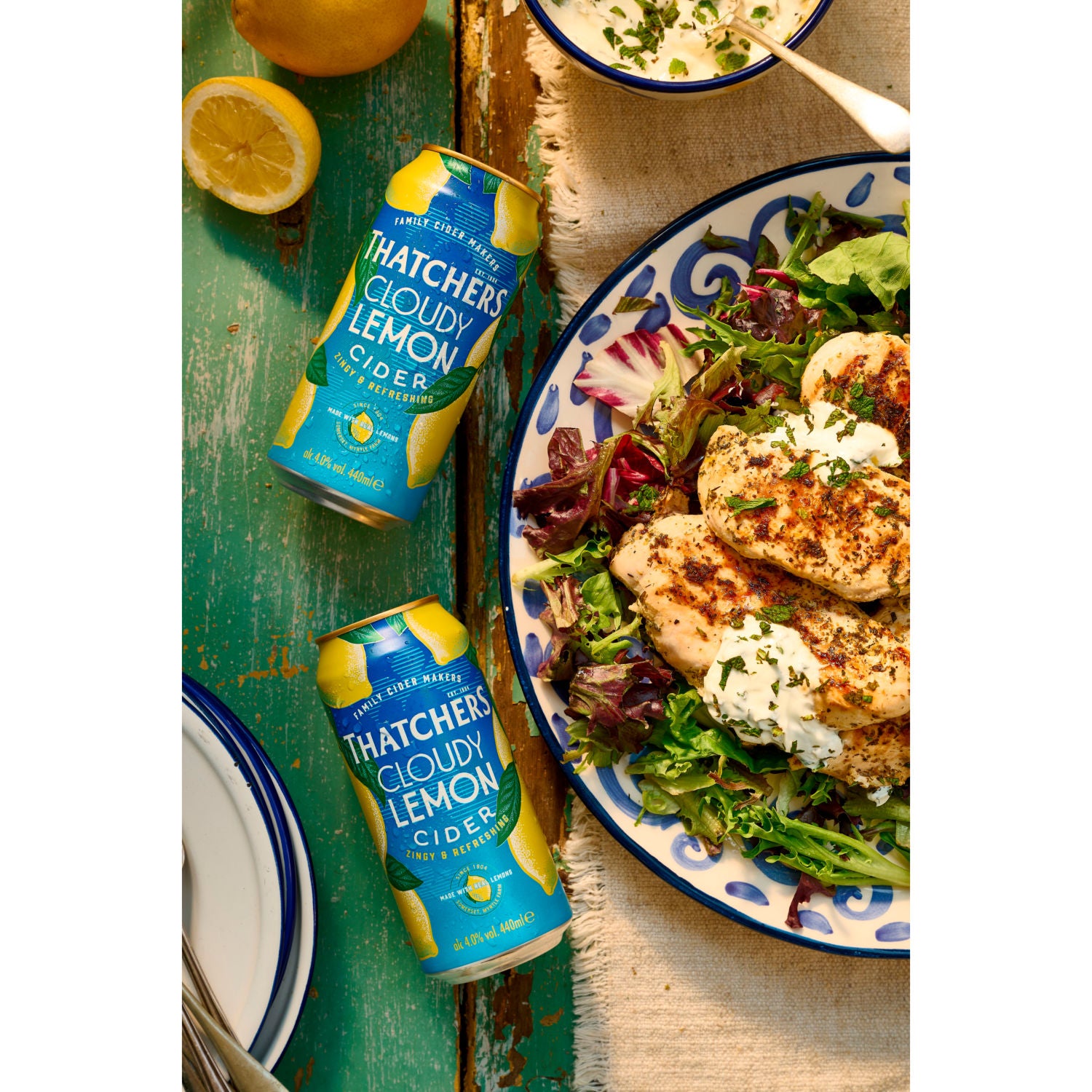 Thatchers cloudy lemon cider 4 x 440ml (British brand)