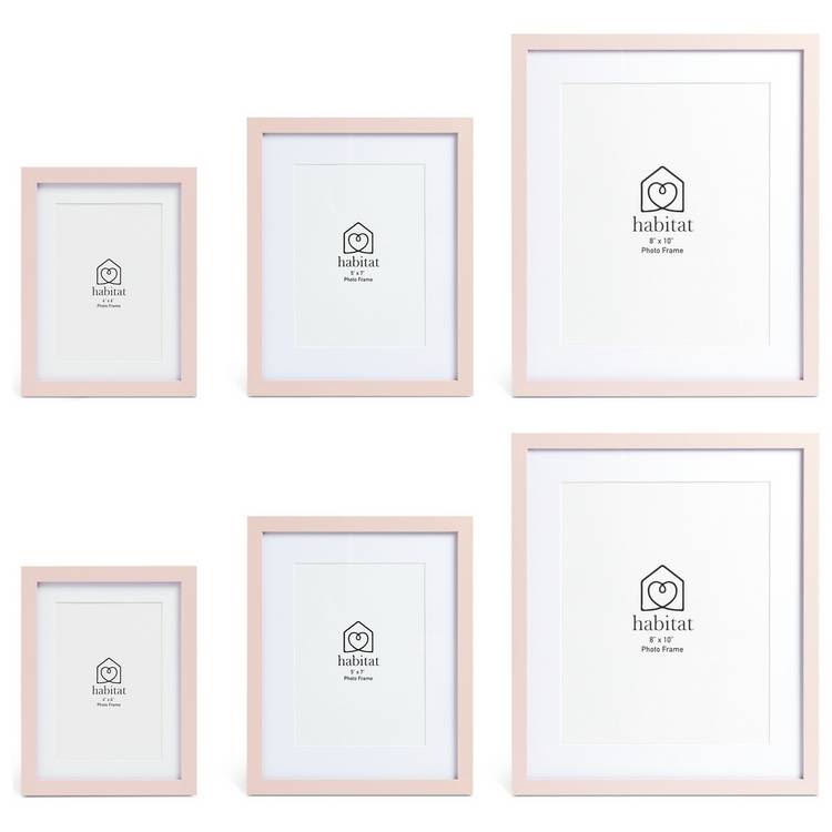 Habitat pink picture frames set of 6 mixed sizes - British product