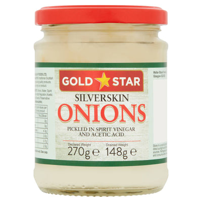 ASDA Gold Star Silverskin Onions 270g- Buy online at McGrocer