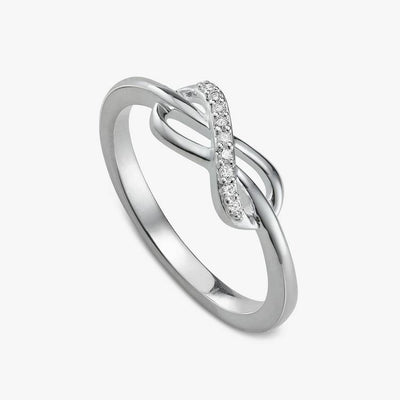 Argos Revere Sterling Silver Diamond Studded Infinity Ring Medium- Buy online at McGrocer