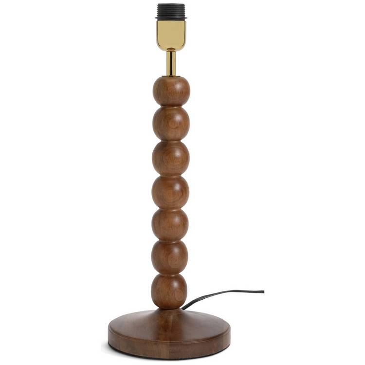 Habitat Bobbin mango wood table lamp base walnut finish H44cm (British brand)