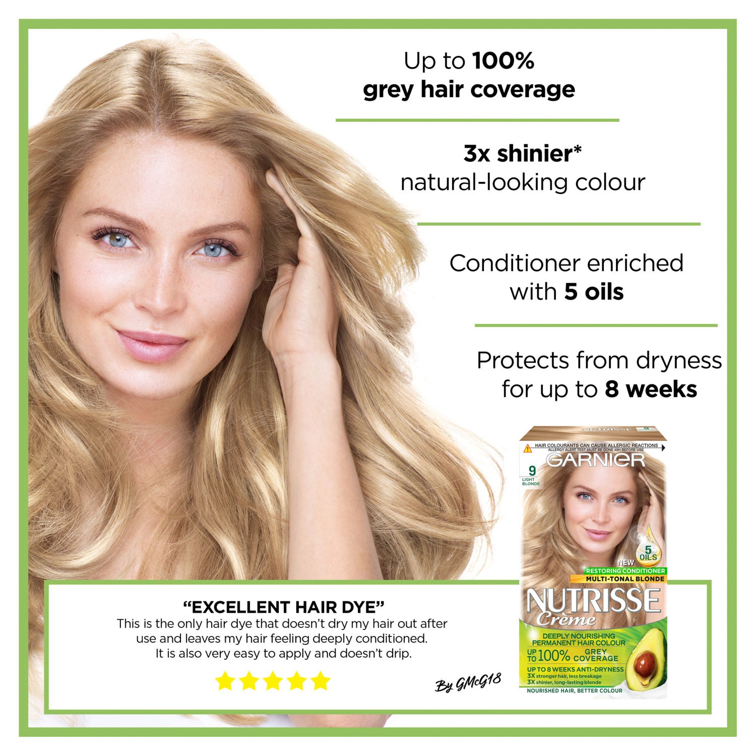 Garnier Nutrisse Hair Dye 9 Light Blonde , UK version
