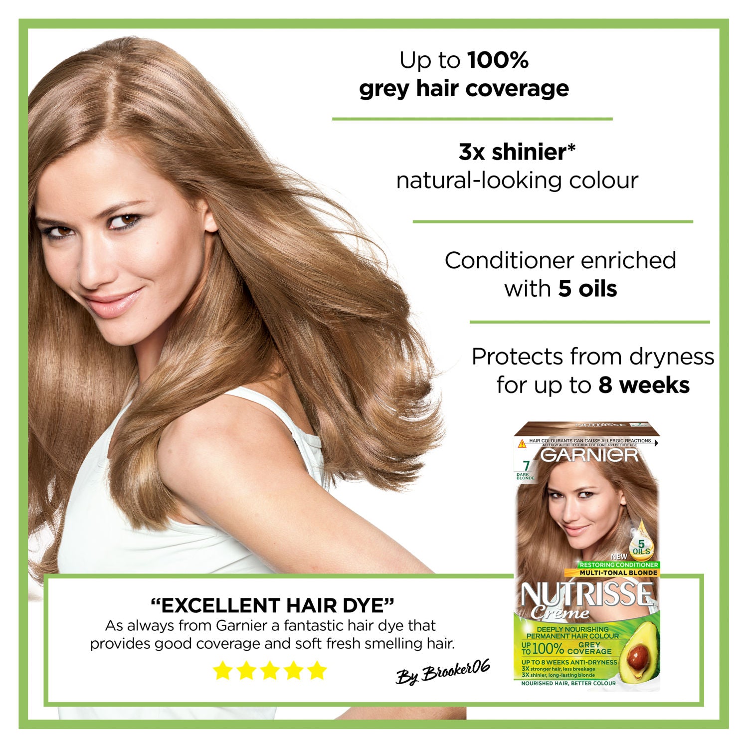 Garnier Nutrisse hair dye dark blonde shade 7, UK version