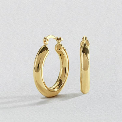 Argos Revere 9ct Yellow Gold Chunky Hoop Earrings- Buy online at McGrocer