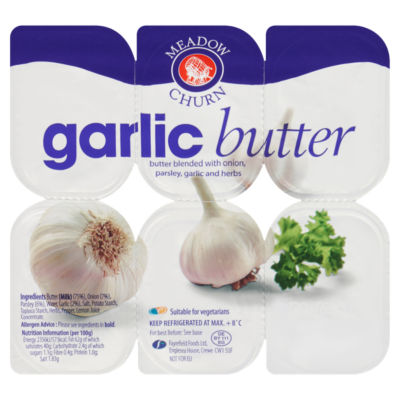 Meadow Churn garlic butter, imported from the UK